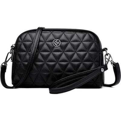 Sac à main pour femme, pochette, sac à bandoulière, sac horizontal brodé en losanges black