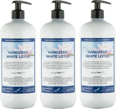 Handzeep White Lotus 1 liter - met gratis pomp - set van 3 stuks
