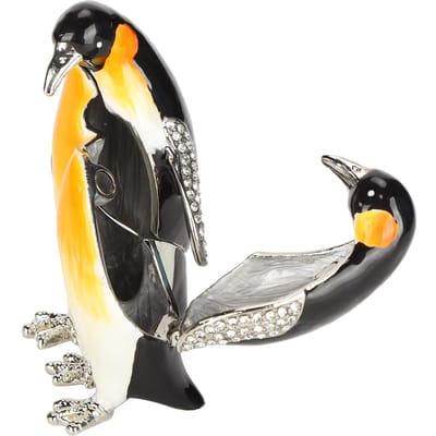Pinguïnpaar Ornament Desktop Crafts Collectie Decoratie Pinguïn Sieraden Opbergdoos black