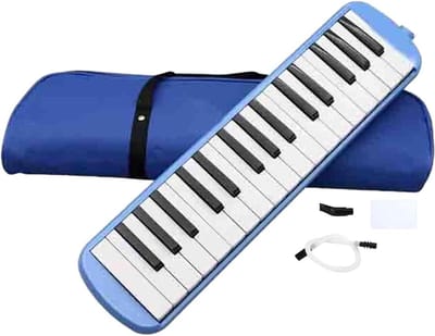Melodica met 32 toetsen - Luchtpiano keyboard - Muziek maken - Stabiel antislip design - 415 x 105 cm - Blauw