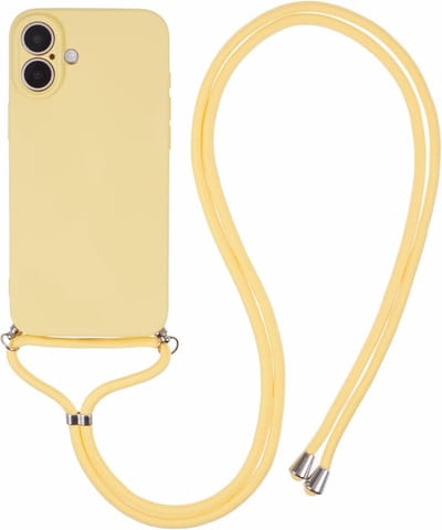 Coverup Hoesje - Geschikt voor iPhone 16 Hoesje - Coverup Colour TPU Back Cover met Koord - Sand Yellow