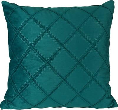 QUVIO Sierkussen fluweel met ruit patroon - Gevuld - Sierkussens binnen - Kussentjes bank - Kussentjes - Kussenhoes met vulling - Omtrek kussen - Kussensloop met vulling - Vierkant - 45 x 45 cm - Fluweel - Donkergroen