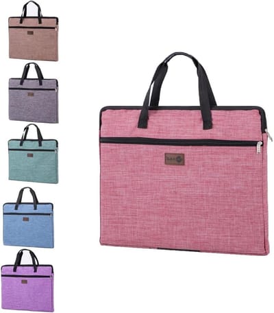 Artistieke A3 Portfolio Tas voor Tekeningen, Schilderijen en Schetsen met Handvatten, Roze