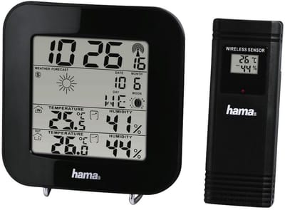 Weerstation - Weersvoorspeller - Binnenklimaat Monitoren - Draadloze Buitensensor - 18 x 177 x 3 cm - Zwart