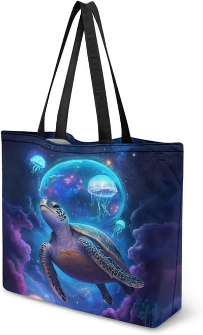 Grote Herbruikbare Canvas Tote Tas voor Dames - Boodschappentas en Reisdraagtas
