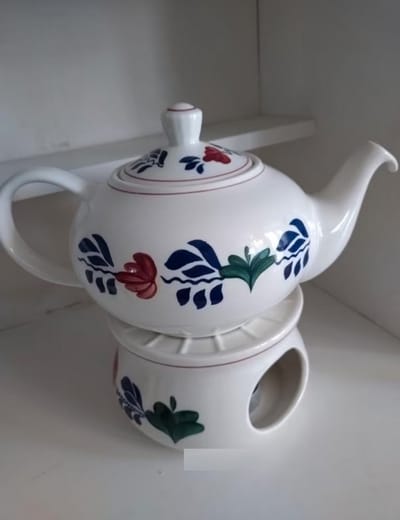 Boerenbont Theelichthouder met Theepot
