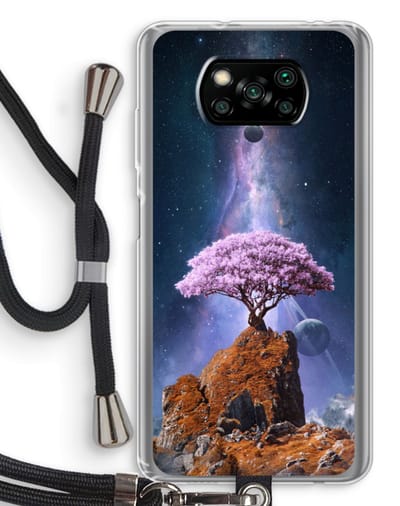 Case Company® - Hoesje met koord geschikt voor Poco X3 Pro hoesje met Koord - Ambition - Telefoonhoesje met Zwart Koord - Bescherming aan alle Kanten en Over de Schermrand