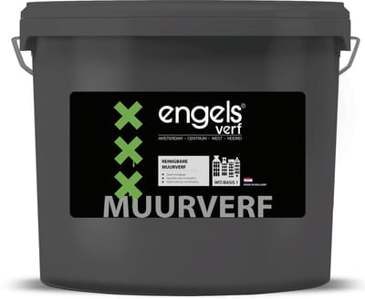 Engels Verf - Muurverf Latex Mat - Waterbasis - Ral 9010 - Spuit en rollatex - 5 Liter