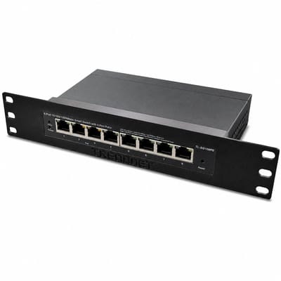 10 Inch Rack Mount Voor TP-Link TL-SG108PE Switch - 1U 44.5MM x 250MM - Netwerk Rack Beugel - Serverkast Accessoire - Omada Switch Houder - Professionele Kabelbeheer Oplossing - Compacte Patchkast Montage - Zwart