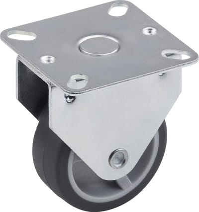 Stabiel Bokwiel met TPR-zacht loopvlak - 50 mm voor Gevoelige Vloeren tot 40 kg