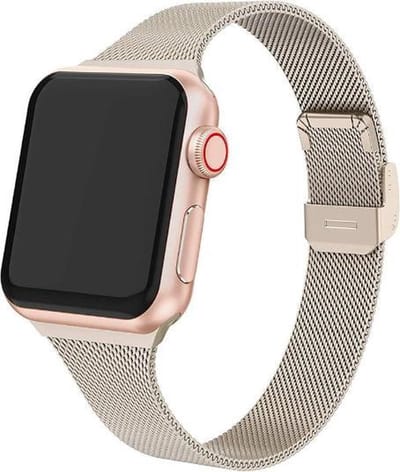 Go Go Gadget - Smartwatch bandje - Geschikt voor Apple Watch Series 1/2/3/4/5/6/se - 38/40 MM - Magnetische sluiting - Champagne