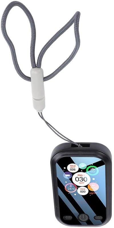Luchtkwaliteitsmeter - Luchtmonitor - Binnenmilieu Controleren - Hoge Precisie Sensor - 1000 mAh Batterij - Zwart