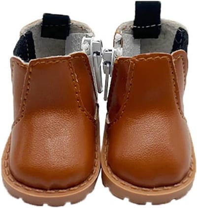 Leren Schoenen 5,5 cm voor 1/6 BJD en 20 cm Pluche Poppen (Bruin)