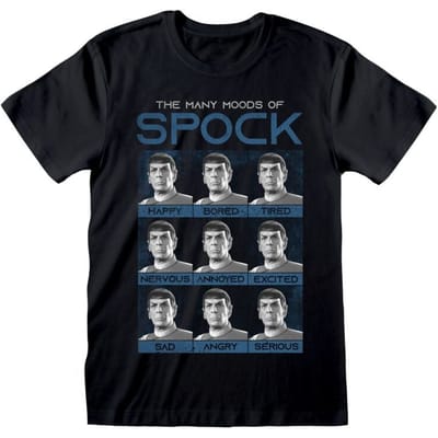 Star Trek T-shirt - Many Moods Of Spock - S tot XXL - voor Mannen - zwart
