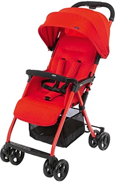 Verstelbare en Opvouwbare Buggy - Ultra-Lichtgewicht en Compact - Geschikt voor Pasgeborenen tot 15 kg - Rood