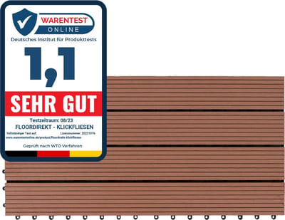 FLOORDIREKT Vlondertegel - Terrastegel - Tuintegel - WPC - Royal - Lichtbruin - 60 x 30 cm