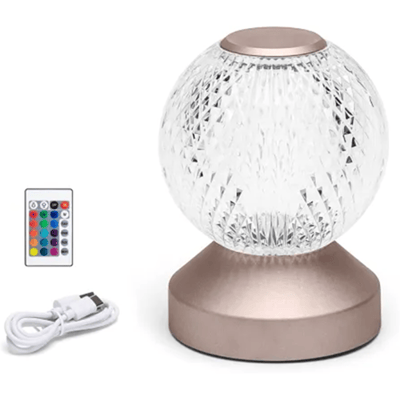 Aigostar Tafellamp - RGB LED Sfeerlamp met Afstandsbediening, Gouden Bolvormige Design voor Binnenverlichting