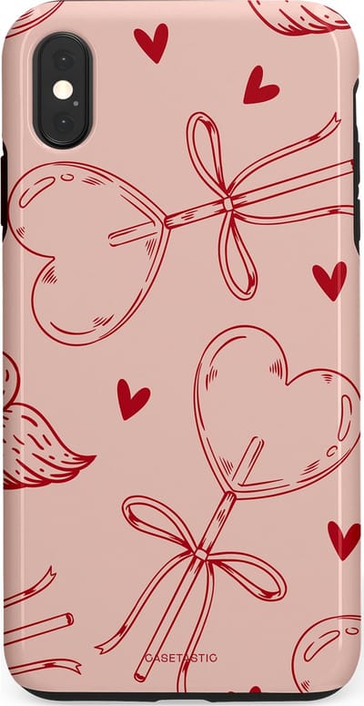 Casetastic Hoesje Geschikt voor Apple iPhone Xs Max - Stijlvolle Beschermende Duo-layer Case - Zoete strikjes