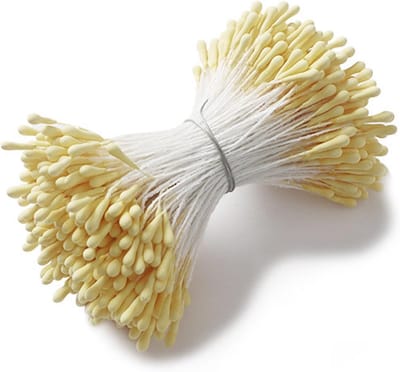 400x Gele Stamperdraadjes voor Ambachtelijke Bloemen - Dubbele Kralen voor Bloemstukken en Knutselprojecten