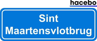 Hacebo - Plaatsnaam Sticker - 29x10 CM - Sint Maartensvlotbrug sticker - Verkeersborden sticker - grappige cadeaus - Sint Maartensvlotbrug