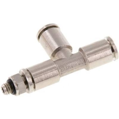 5mm x M 5 rechte hoek T-stuk Messing Insteekfitting Buitendraad Draaibaar NBR