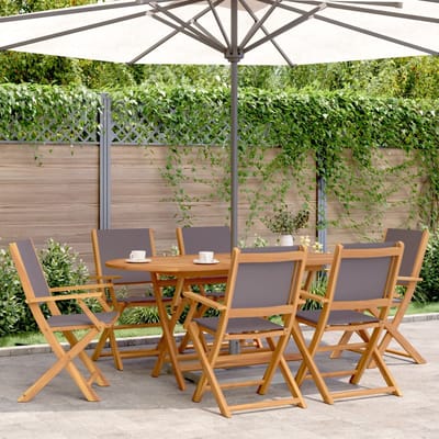 vidaXL - Klapstoelen - set - van - 6 - stuks, - antracietkleurige - stof - en - massief - hout.