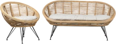 MARATEA - Loungeset - Lichtbeige - Rotan
