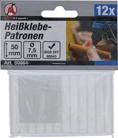 BGS Lijmpatronen transparant Ø 7,5 mm, 50 mm 12 delig
