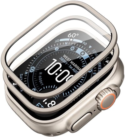 ESR Armorite - Screen Protector Geschikt voor Apple Watch Ultra 3/2/1 - 9H Tempered Glass - Militair Getest Glas - Titanium (2-Pack)