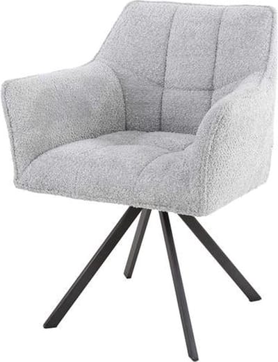 Set van 2 Draaibare Eetkamerstoelen Bouclé Suze - Met Armleuningen Taupe