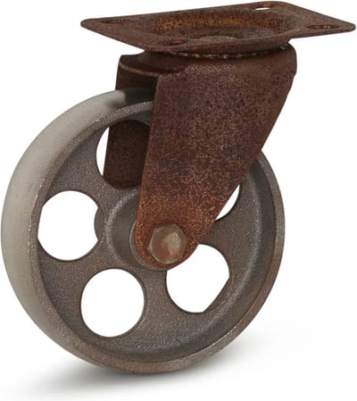 Vintage Retro Design zilver zwenkwiel met topplaat - Gietijzer - 125mm - 100kg