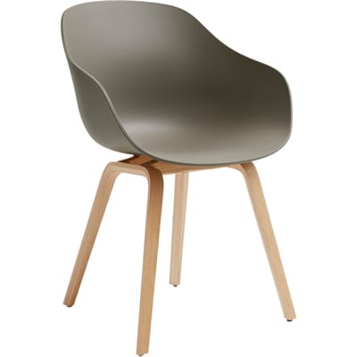 HAY About A Chair AAC 222 - Standaard glijders kunststof - Eiken gelakt (op waterbasis) - khaki 2.0