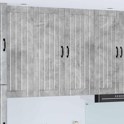 vidaXL - Wandkast - LUCCA - Betongrijs - 80 - x - 31 - x - 100 - cm - Bewerkt - hout