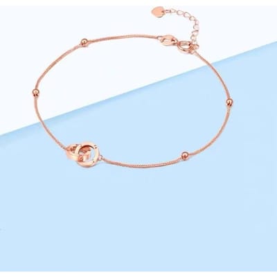 18k Geelgoud Dubbele Gesp Armband Roségoud Au750 Geelgoud Ronde Gesp Armband beige