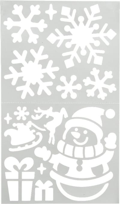 Decoris kerst/winter raamsjabloon - sneeuwpop - 47,5 x 24,5 cm