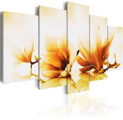 Schilderij - Gele Magnolia, 5luik