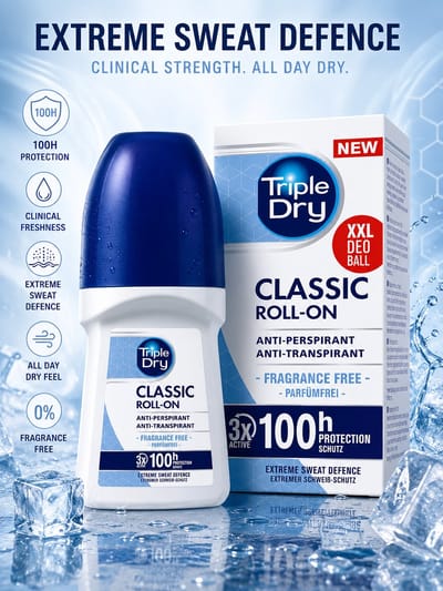 Triple Dry Antitranspirant Spray - 100u Bescherming - Geurloos - Antibacterieel - 150 ml