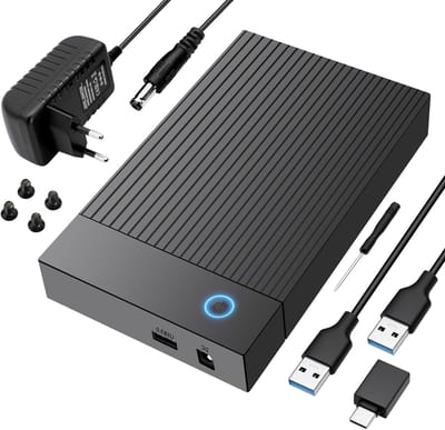Externe Hard Drive Behuizing voor 2.5/3.5 inch SATA HDD/SSD met 12V/2A Voeding en UASP Ondersteuning, Snelle Gegevensoverdracht en Betrouwbare Opslagoplossing
