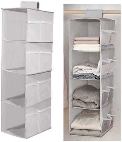 Cosensi - Hanging Rack - Opbergoplossing - Duurzaam en licht - Lichtgrijs - Hangende kast - Perfect voor kleding en accessoires - Ideaal voor huisg...