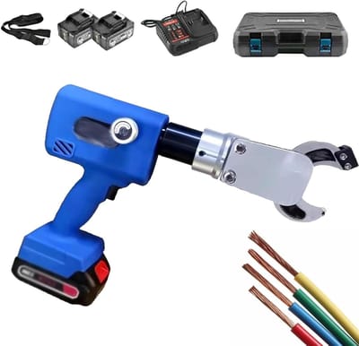 Hydraulische Kabelknipper - Elektrische Schaar - Kabels Knippen - 80 kN Krimpkracht - 30mm Bereik - Blauw