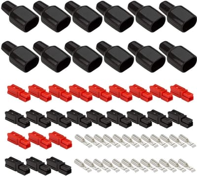 12 paar 30 A connectoren voor snelle scheiding, power kabels, lugs met rubberen hoezen en contactpunten