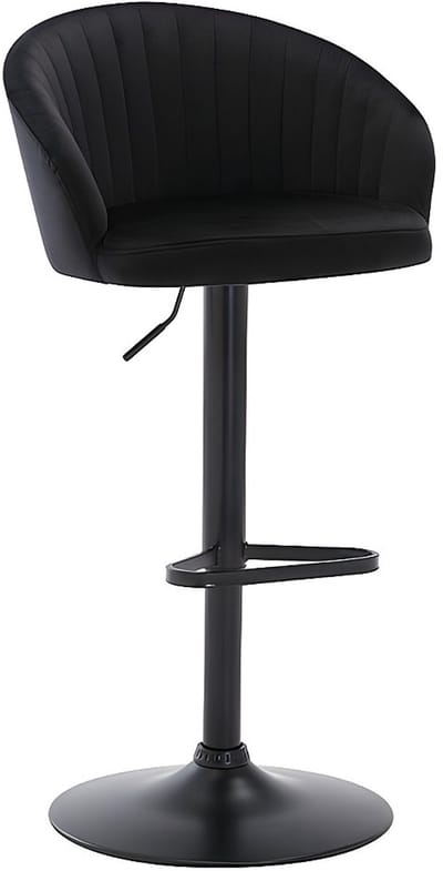 Vente-unique Set van 2 barkrukken - Stof en metaal - Zwart - DORALIZ L 54 cm x H 105 cm x D 52 cm