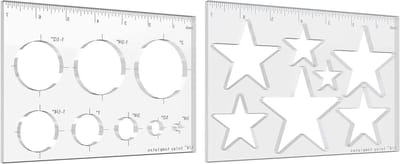 Houtbewerking Sjabloon - Router Jig - Decoratief Inlegwerk - Cirkel Ster Ontwerp - 17.8 x 11.9 cm - Transparant