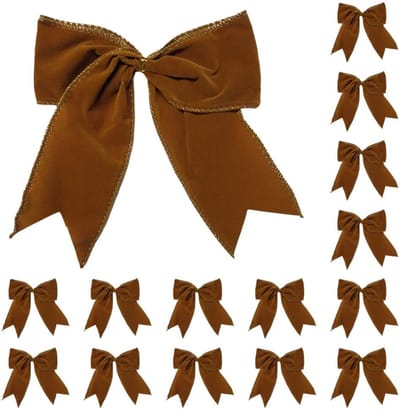 Dailygoods- Kerststrikken 15 stuks - Fluwelen Strikken 15 cm - Kerstboomversiering - Cadeauverpakking - Kerstknutsels - Flexibel Draad - Kerstdecoratie