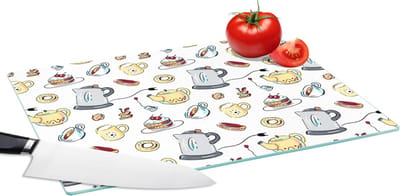 Glazen Snijplank - 39x28 - Patronen - Thee - Taart - High tea - Snijplanken Glas