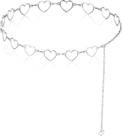 Verstelbare zilveren kettingriem voor cowgirl jeans en jurken - Trendy buikketting voor dames