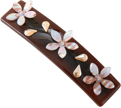 Emilie Collection - haarspeld - bruin - bloemen - steentjes