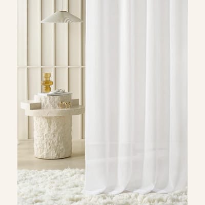OmGoods - Dailygoody - Gordijn - Transparant gordijn - Modern design - Glad wit - Voile gordijn - 500 x 230 cm - Geschikt voor woonkamer en slaapkamer