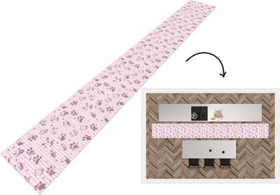 Keukenloper - Keukenmat - Hond - Roze - Patronen - 400x50 cm - Keuken vloerkleed