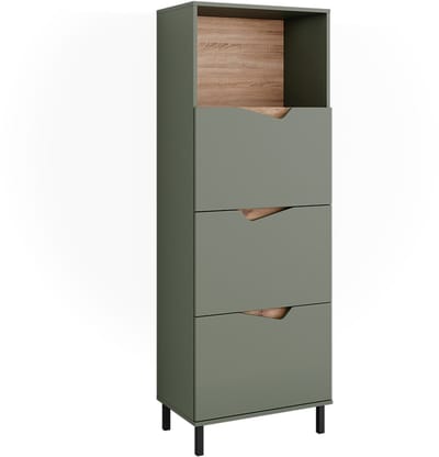 Vicco Marelle Sideboard – 60 x 169.5 cm met 4 compartimenten Groen/Kunstzinnig